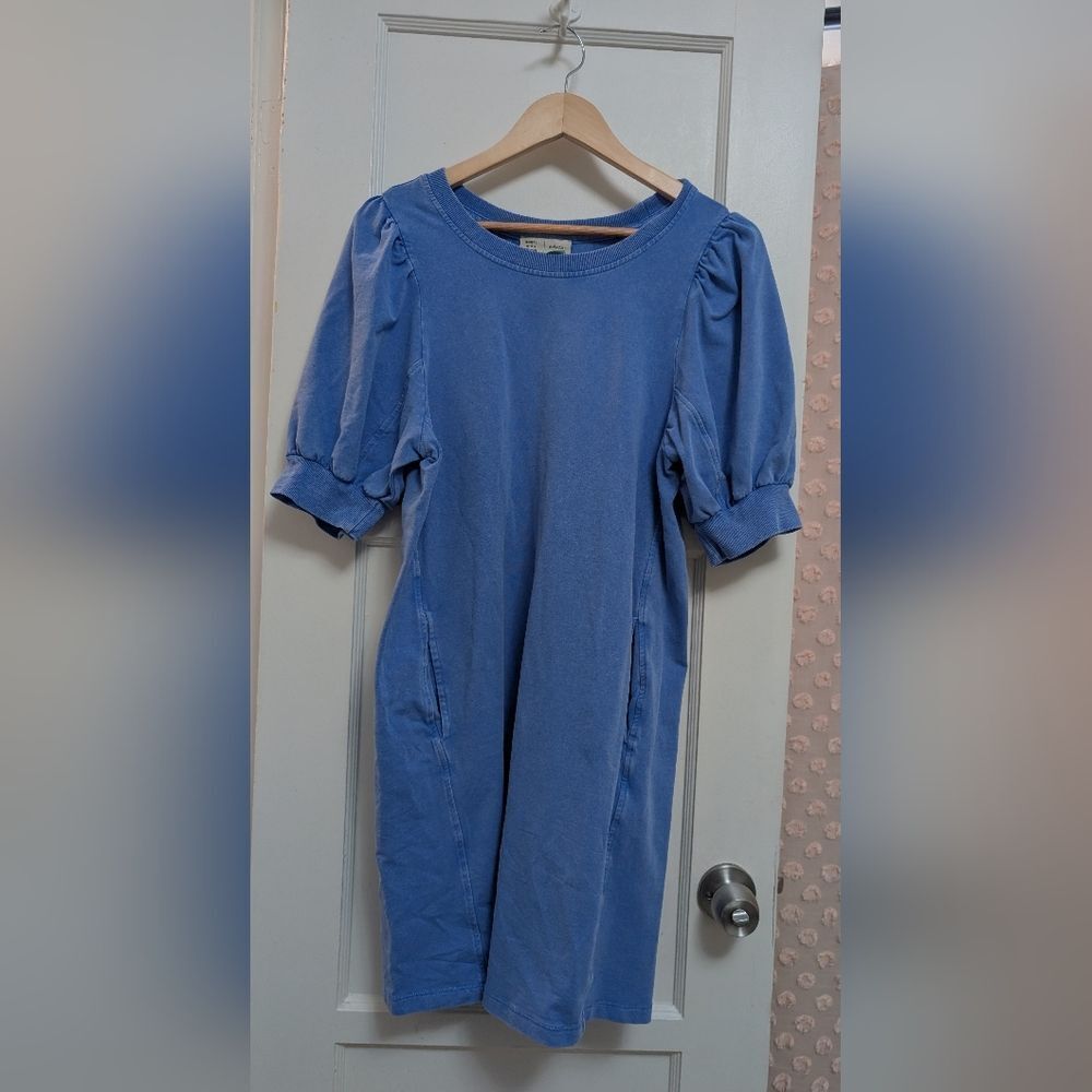 Anthropologie Saturday Sunday Casual Blue Midi Dress - Picture 3 of 6